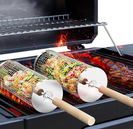 Rolling Grilling Baskets For Outdoor Grill